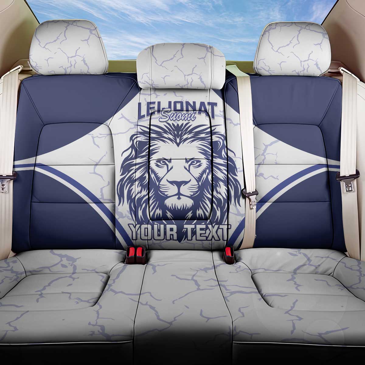 Custom Finland Ice Hockey Back Car Seat Cover 2025 Go Champions Suomi Leijonat