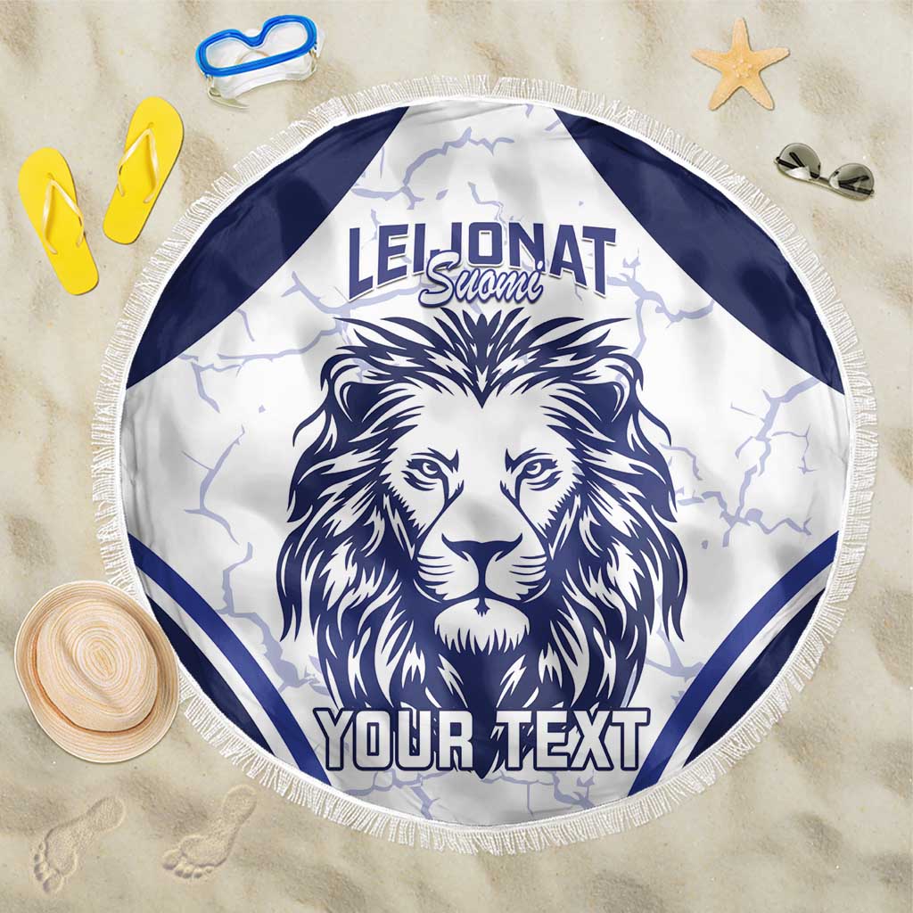 Custom Finland Ice Hockey Beach Blanket 2025 Go Champions Suomi Leijonat