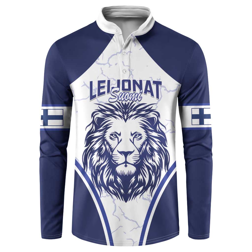 Custom Finland Ice Hockey Button Sweatshirt 2025 Go Champions Suomi Leijonat