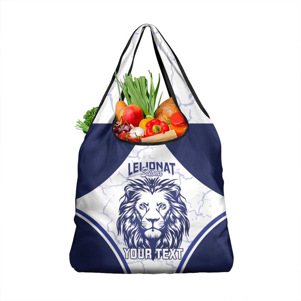 Custom Finland Ice Hockey Grocery Bag 2025 Go Champions Suomi Leijonat