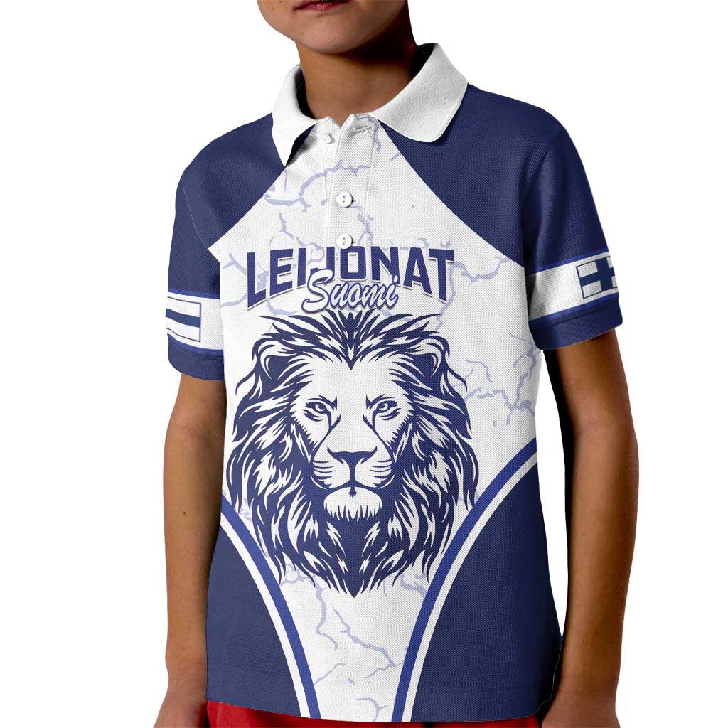 Custom Finland Ice Hockey Kid Polo Shirt 2025 Go Champions Suomi Leijonat