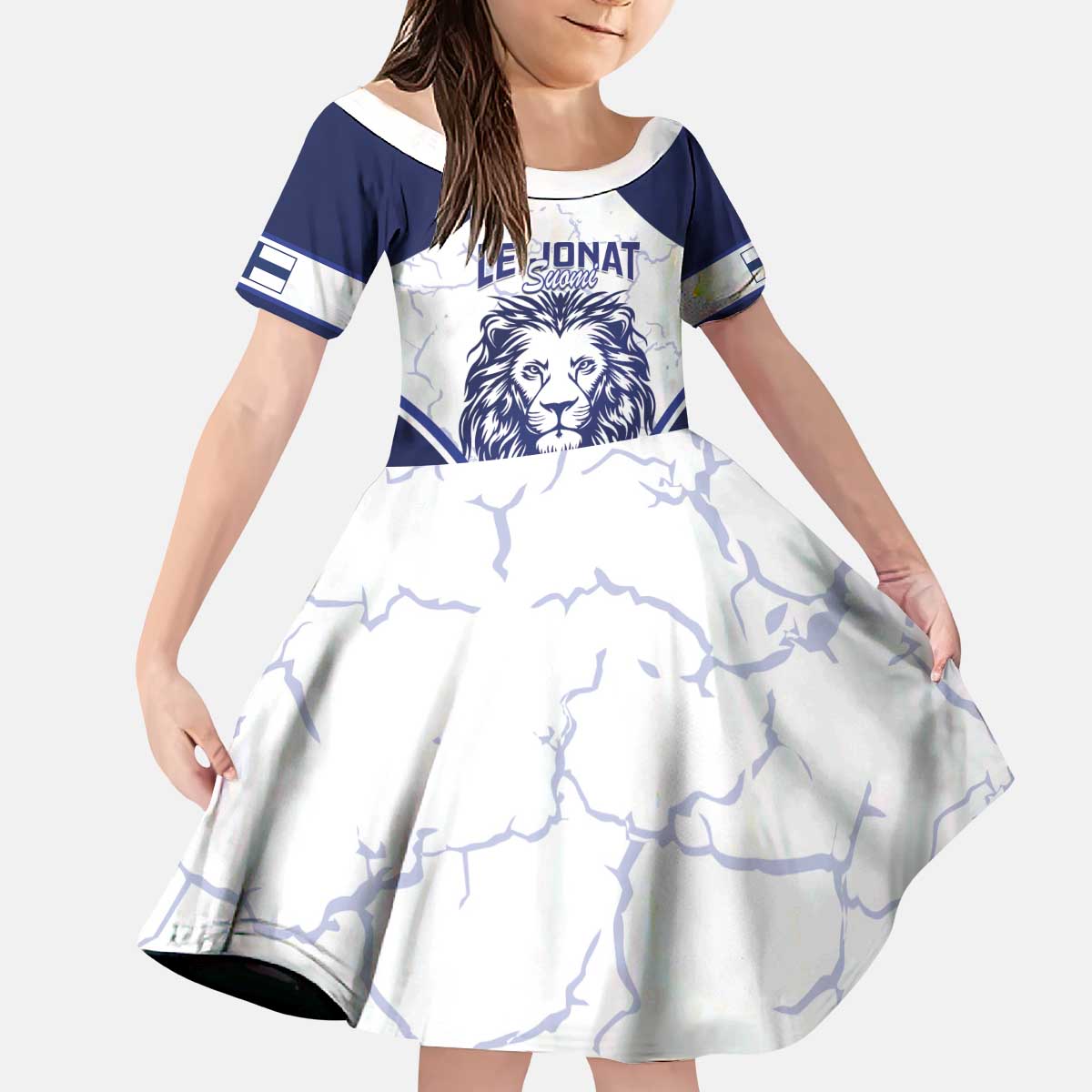 Custom Finland Ice Hockey Kid Short Sleeve Dress 2025 Go Champions Suomi Leijonat