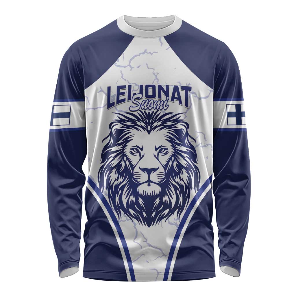 Custom Finland Ice Hockey Long Sleeve Shirt 2025 Go Champions Suomi Leijonat