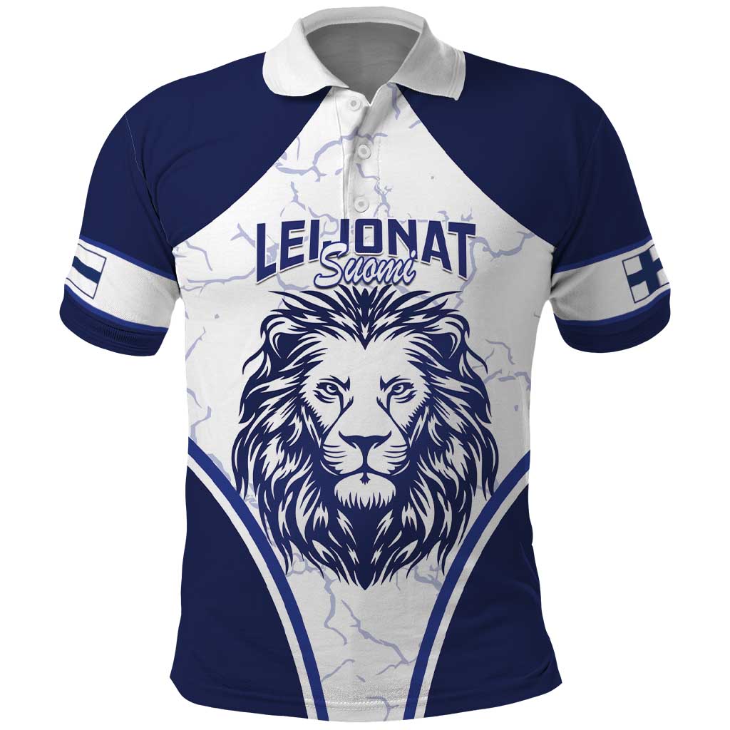 Custom Finland Ice Hockey Polo Shirt 2025 Go Champions Suomi Leijonat