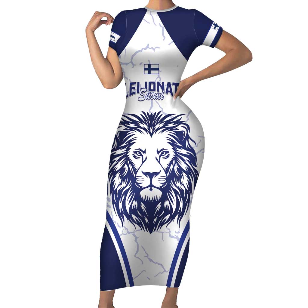 Custom Finland Ice Hockey Short Sleeve Bodycon Dress 2025 Go Champions Suomi Leijonat