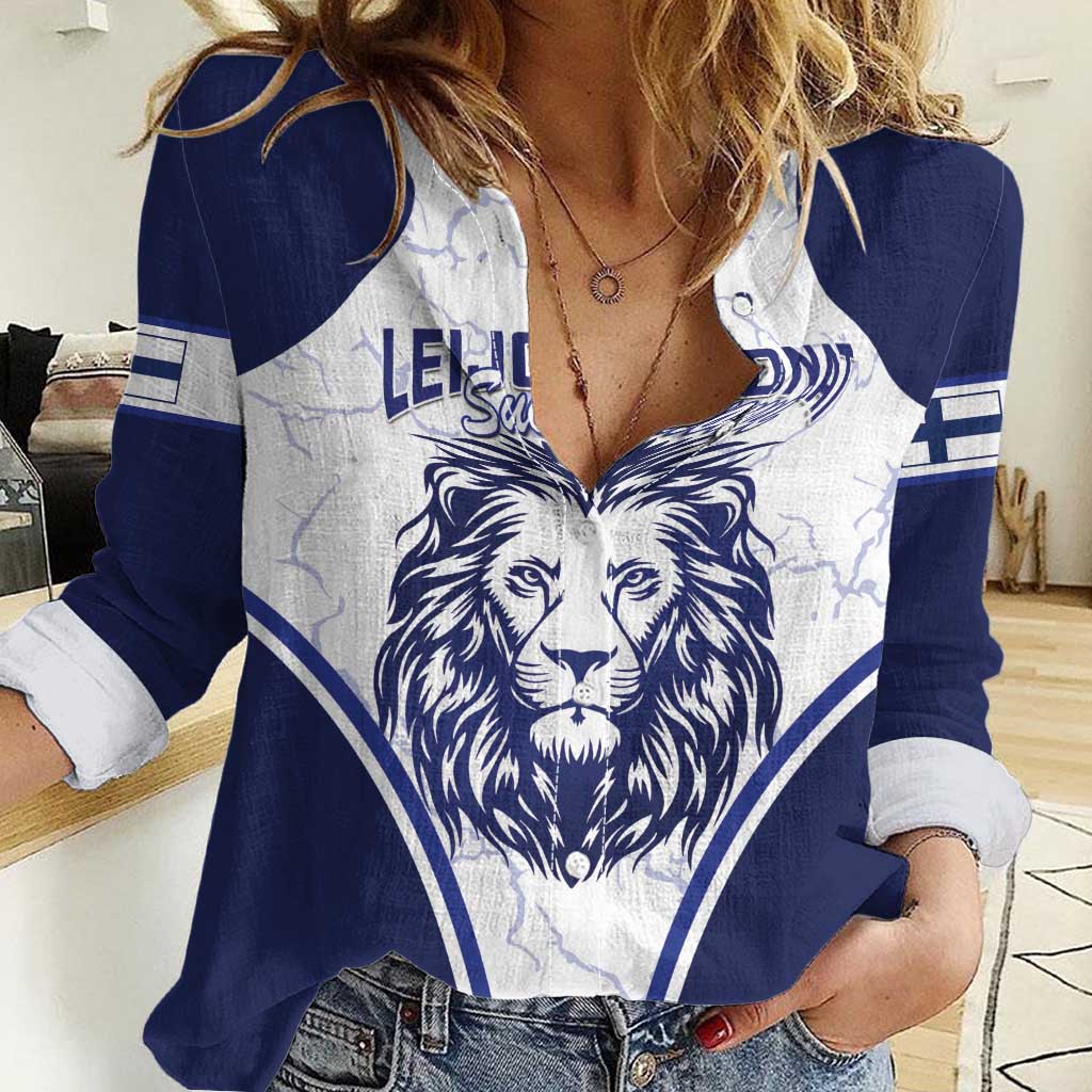 Custom Finland Ice Hockey Women Casual Shirt 2025 Go Champions Suomi Leijonat