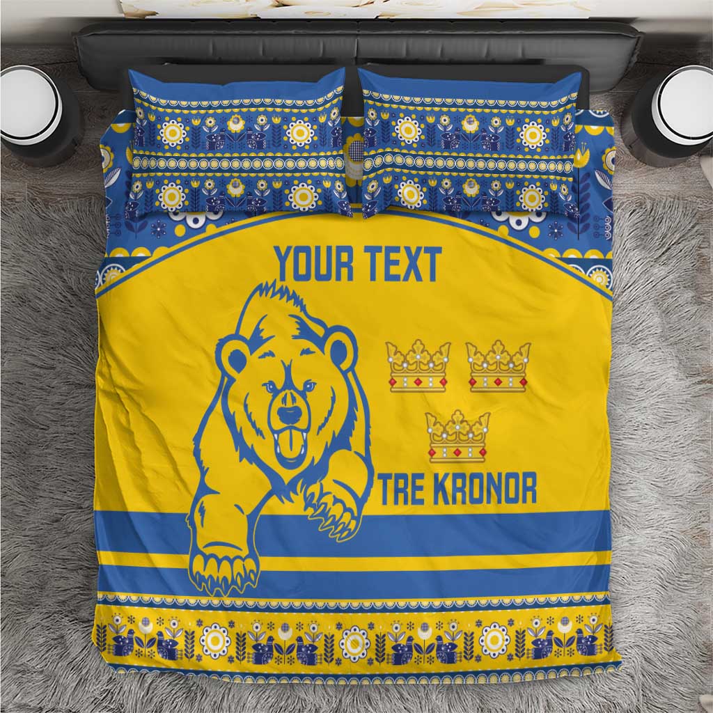 Custom Sweden Ice Hockey Bedding Set 2025 Go Champions Tre Kronor