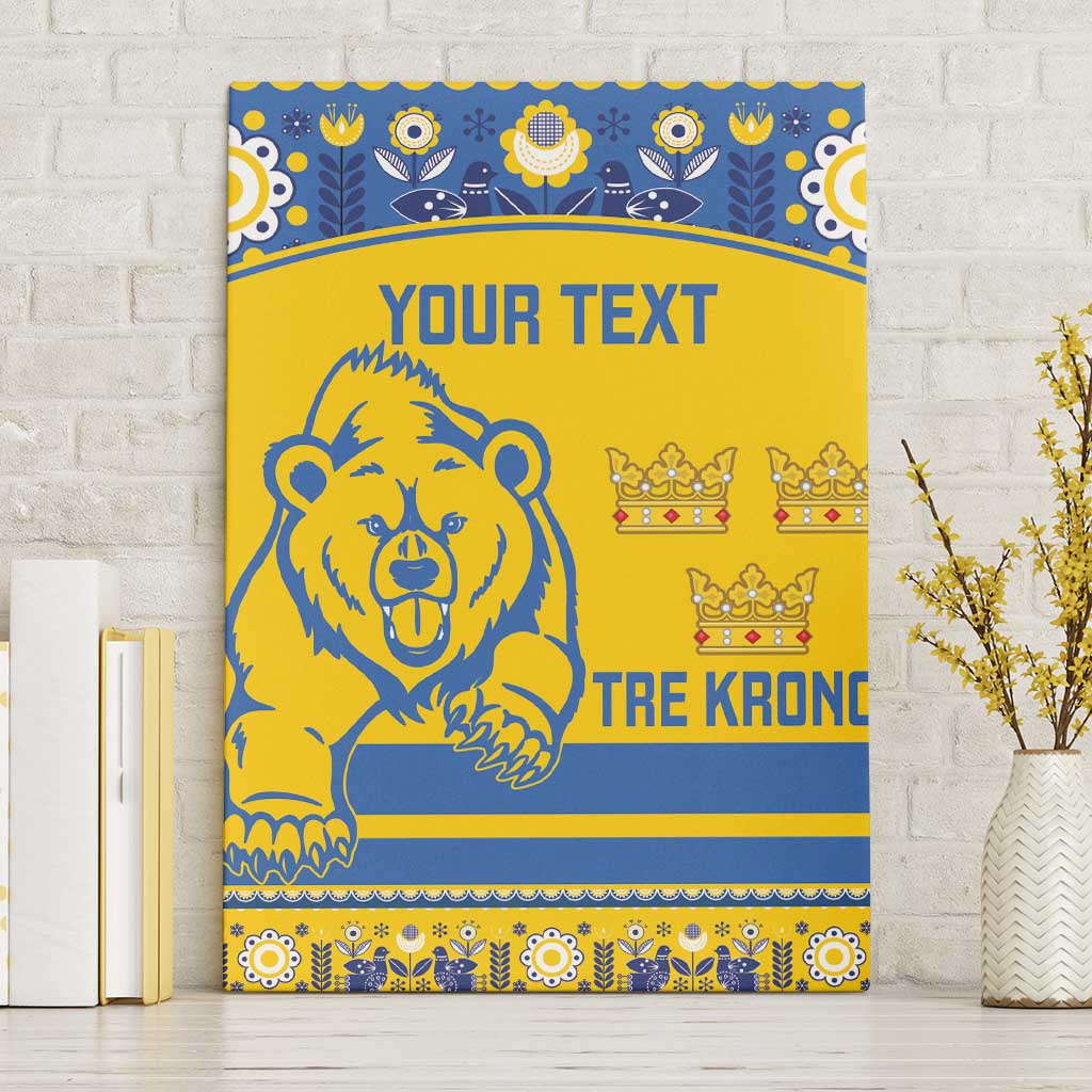 Custom Sweden Ice Hockey Canvas Wall Art 2025 Go Champions Tre Kronor