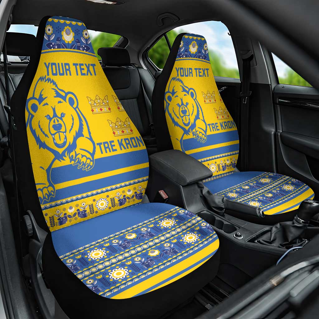 Custom Sweden Ice Hockey Car Seat Cover 2025 Go Champions Tre Kronor