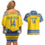 Custom Sweden Ice Hockey Couples Matching Off Shoulder Short Dress and Hawaiian Shirt 2025 Go Champions Tre Kronor