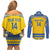 Custom Sweden Ice Hockey Couples Matching Off Shoulder Short Dress and Long Sleeve Button Shirt 2025 Go Champions Tre Kronor