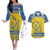 Custom Sweden Ice Hockey Couples Matching Off The Shoulder Long Sleeve Dress and Hawaiian Shirt 2025 Go Champions Tre Kronor