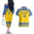 Custom Sweden Ice Hockey Couples Matching Off The Shoulder Long Sleeve Dress and Hawaiian Shirt 2025 Go Champions Tre Kronor