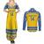 Custom Sweden Ice Hockey Couples Matching Summer Maxi Dress and Long Sleeve Button Shirt 2025 Go Champions Tre Kronor