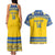 Custom Sweden Ice Hockey Couples Matching Tank Maxi Dress and Hawaiian Shirt 2025 Go Champions Tre Kronor