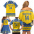 Custom Sweden Ice Hockey Family Matching Off Shoulder Short Dress and Hawaiian Shirt 2025 Go Champions Tre Kronor