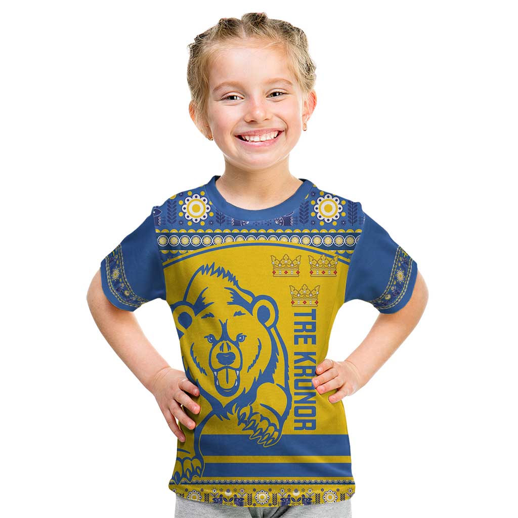 Custom Sweden Ice Hockey Kid T Shirt 2025 Go Champions Tre Kronor