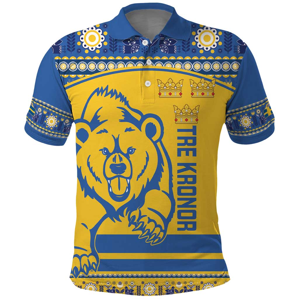 Custom Sweden Ice Hockey Polo Shirt 2025 Go Champions Tre Kronor