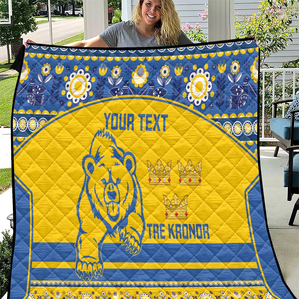 Custom Sweden Ice Hockey Quilt 2025 Go Champions Tre Kronor