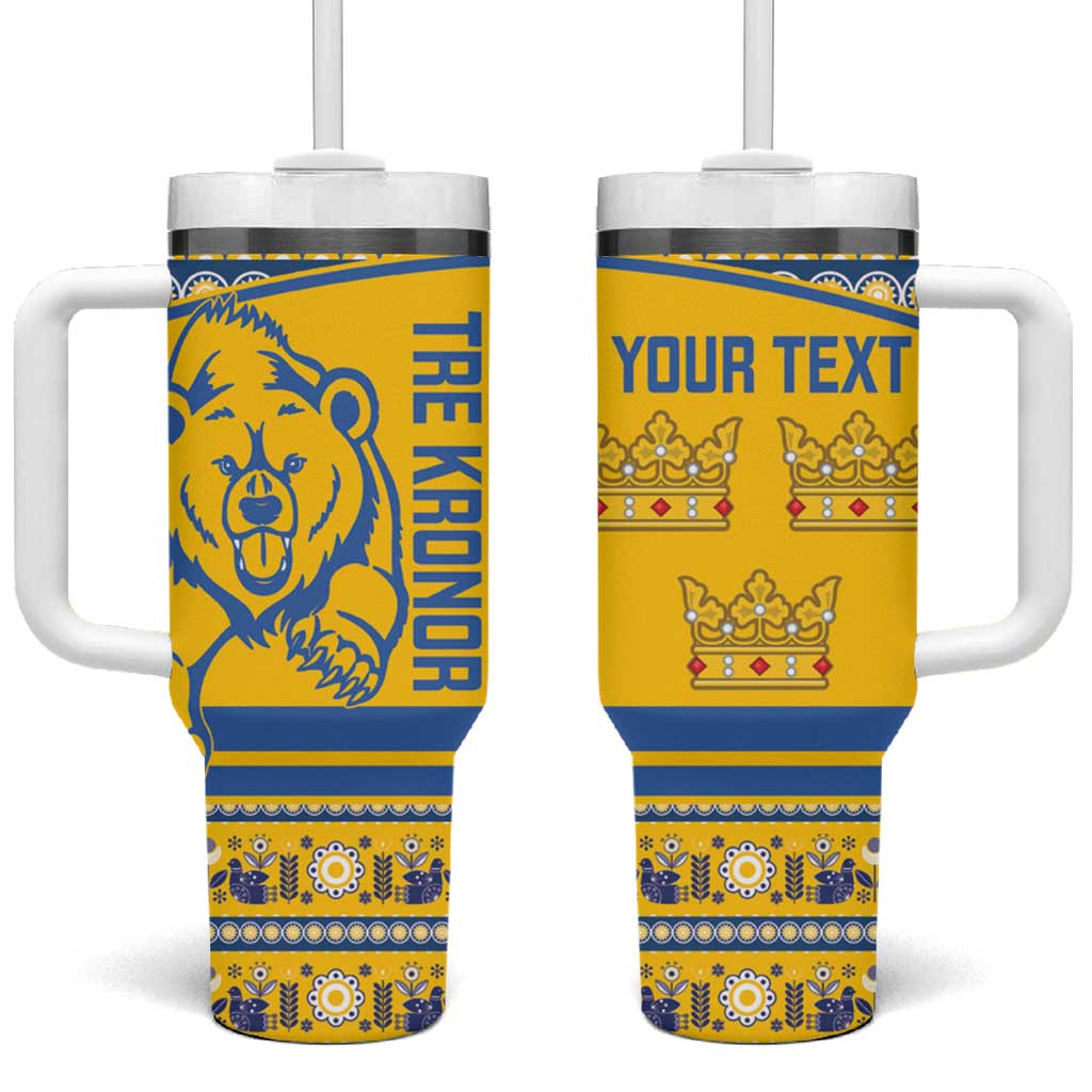 Custom Sweden Ice Hockey Tumbler With Handle 2025 Go Champions Tre Kronor