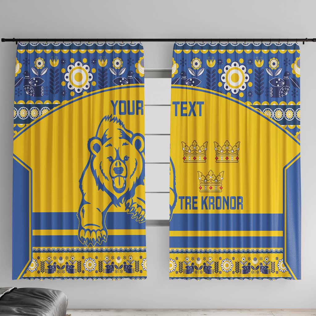 Custom Sweden Ice Hockey Window Curtain 2025 Go Champions Tre Kronor