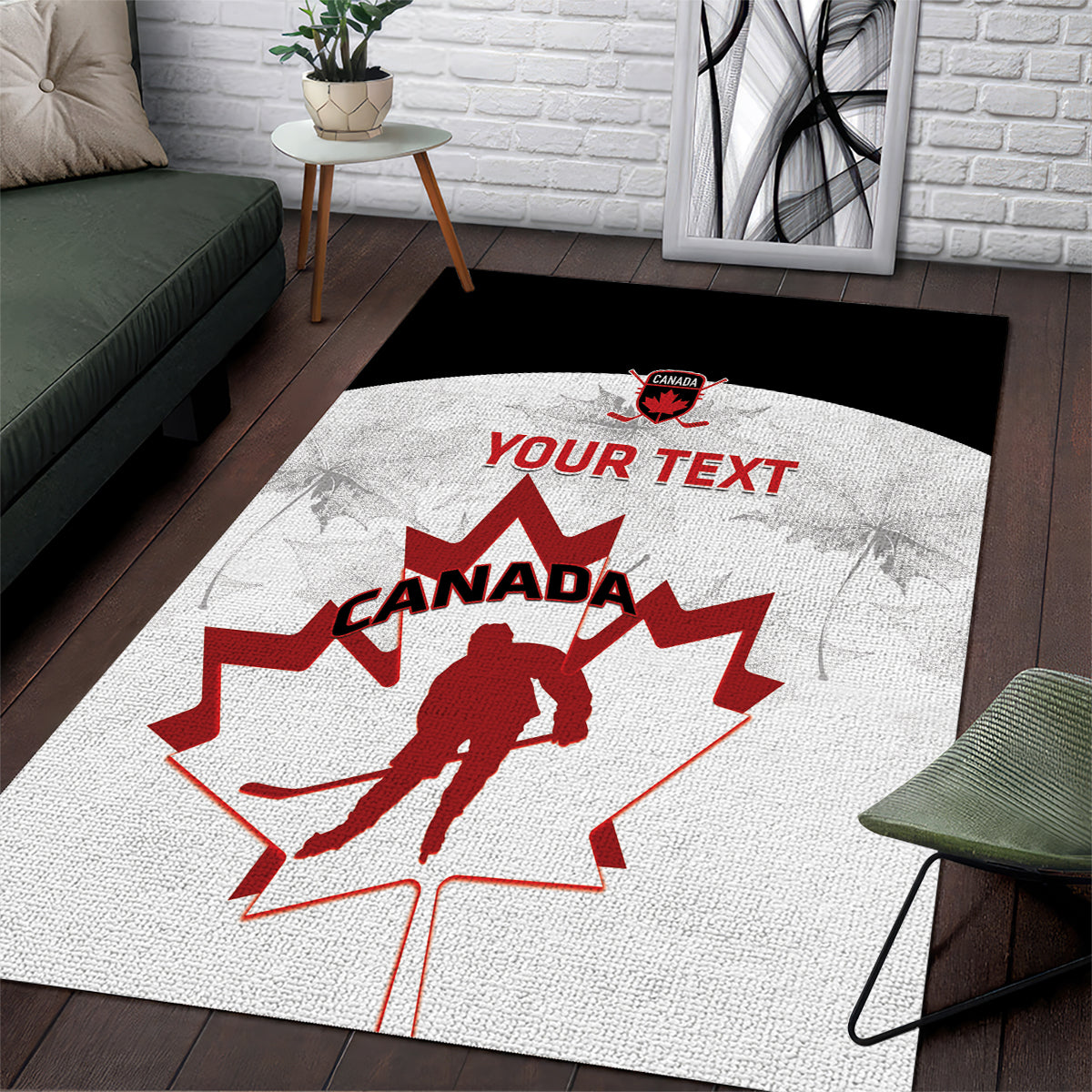 Custom Canada Hockey Area Rug 2024 Go Maple Leaf - Wonder Print Shop