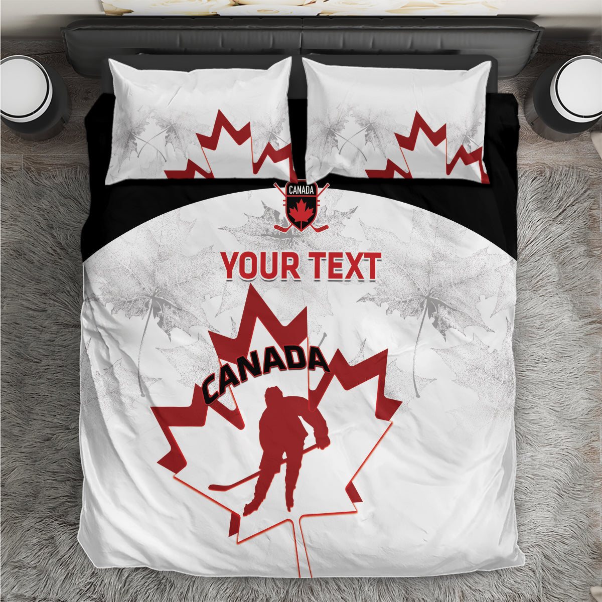 Custom Canada Hockey Bedding Set 2024 Go Maple Leaf - Wonder Print Shop