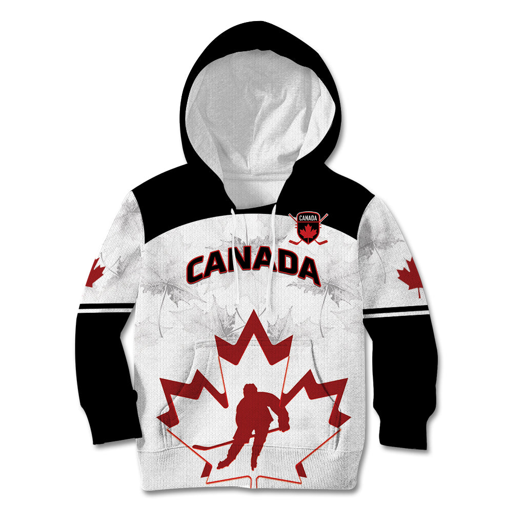 Custom Canada Hockey Kid Hoodie 2024 Go Maple Leaf - Wonder Print Shop