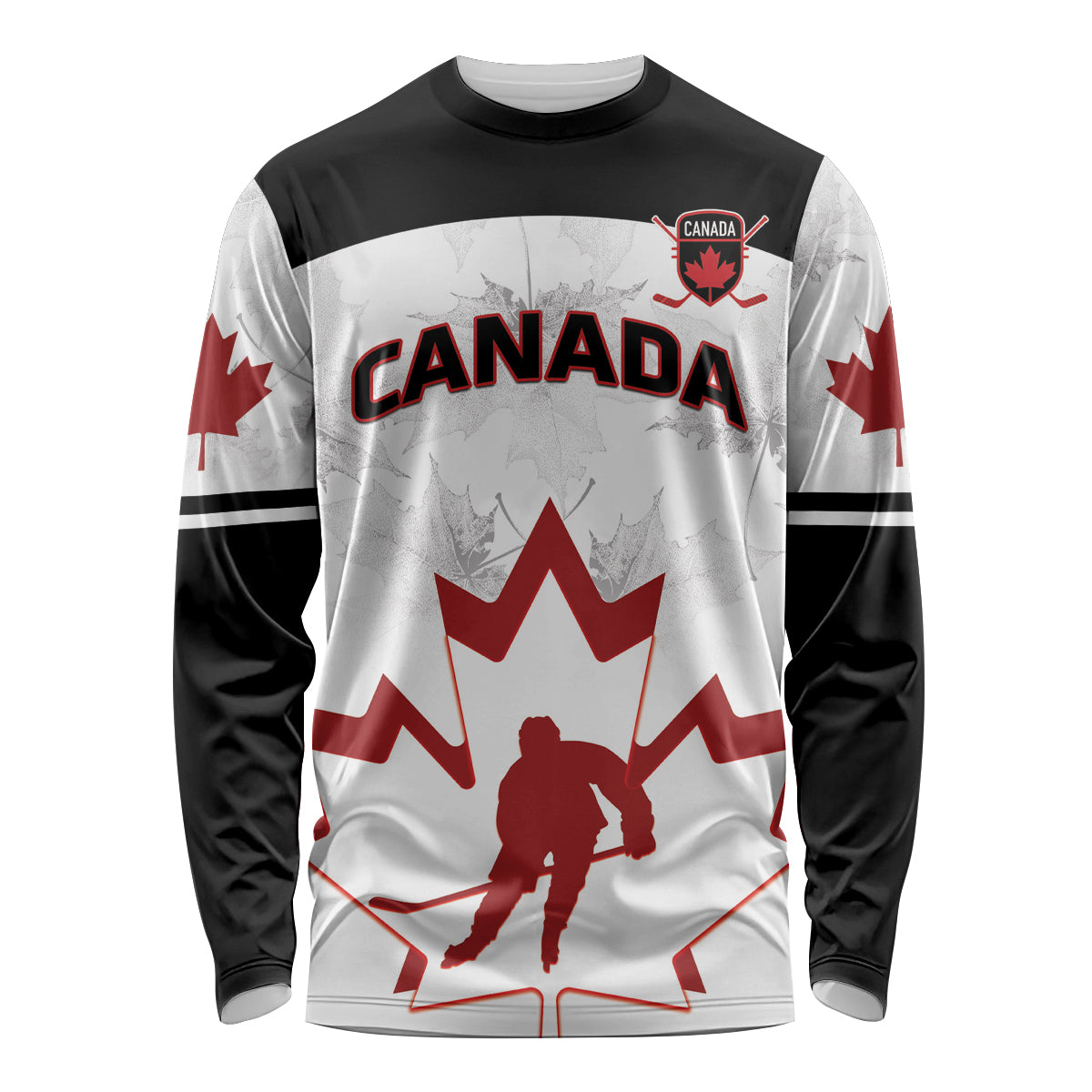 Custom Canada Hockey Long Sleeve Shirt 2024 Go Maple Leaf - Wonder Print Shop