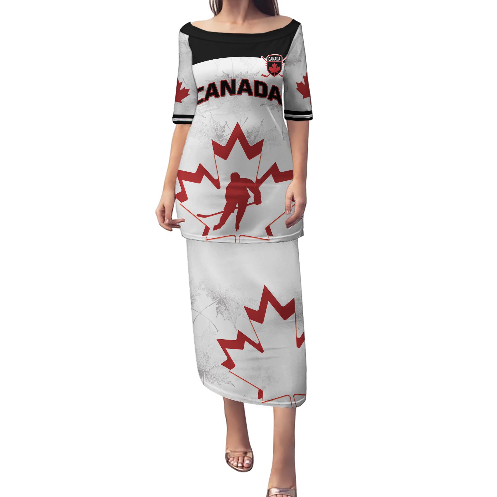 Custom Canada Hockey Puletasi 2024 Go Maple Leaf