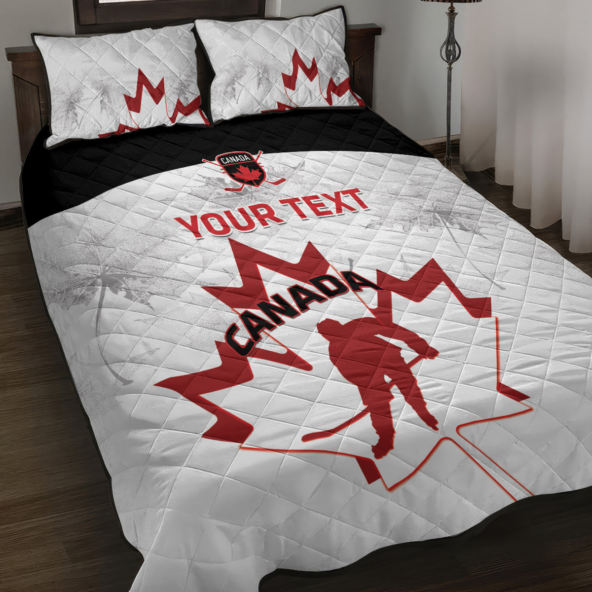 Custom Canada Hockey Quilt Bed Set 2024 Go Maple Leaf