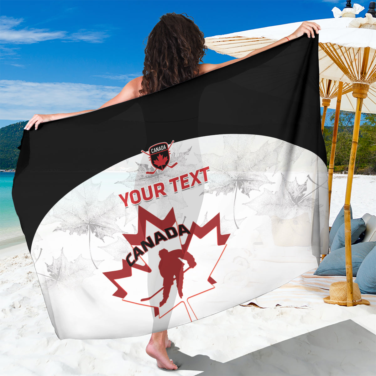 Custom Canada Hockey Sarong 2024 Go Maple Leaf