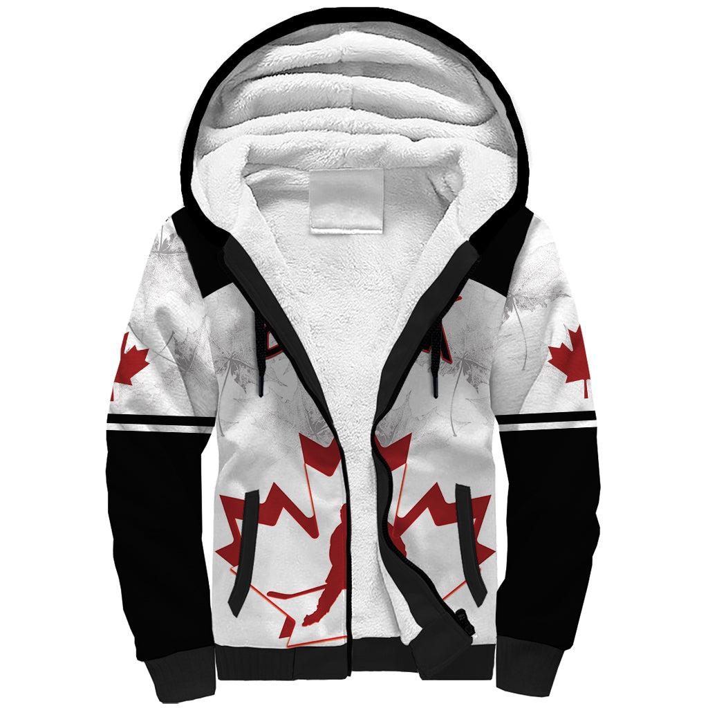 Custom Canada Hockey Sherpa Hoodie 2024 Go Maple Leaf