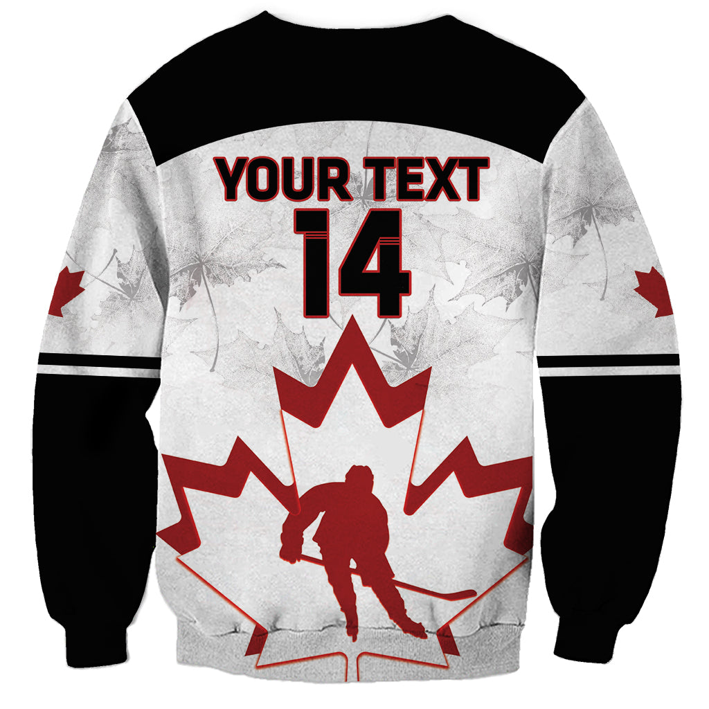 Canada hockey sweatshirt in black/white/red with YOUR TEXT 14 player graphic