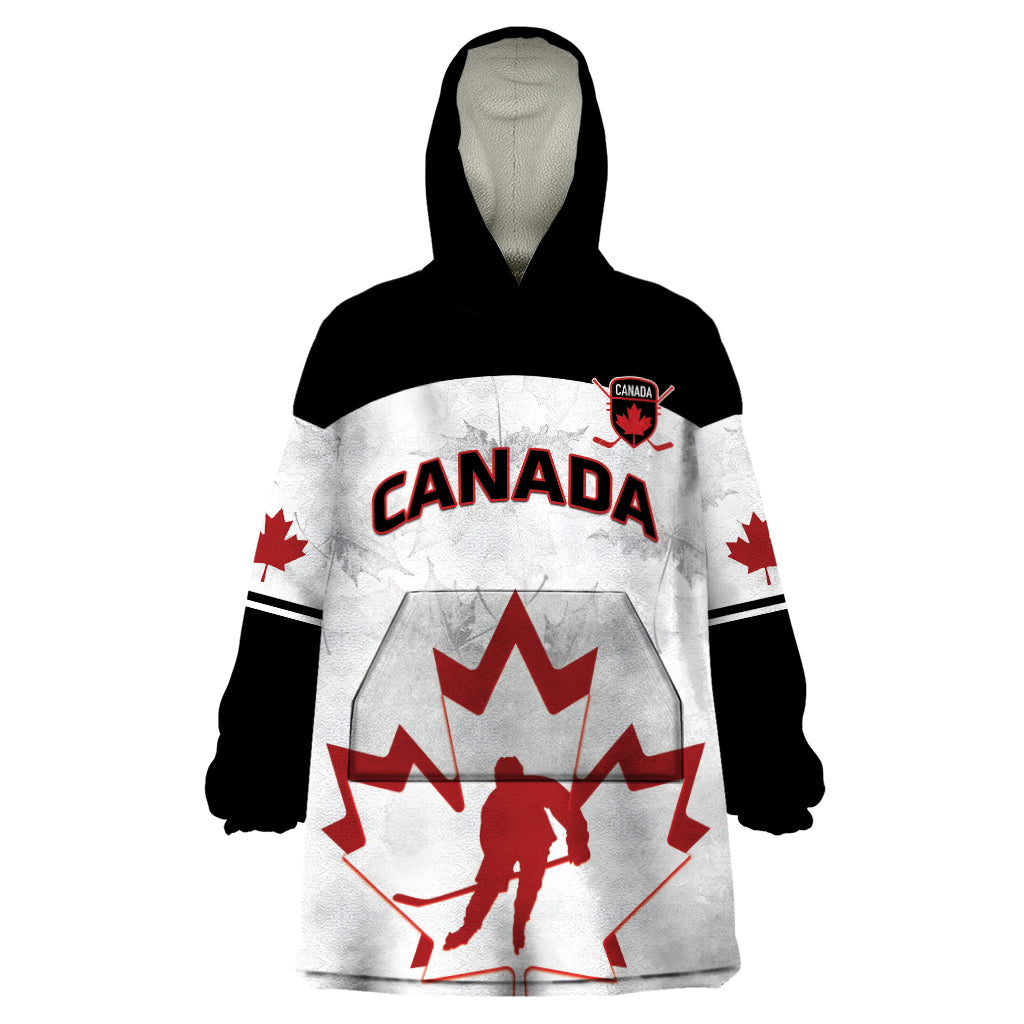 Custom Canada Hockey Wearable Blanket Hoodie 2024 Go Maple Leaf