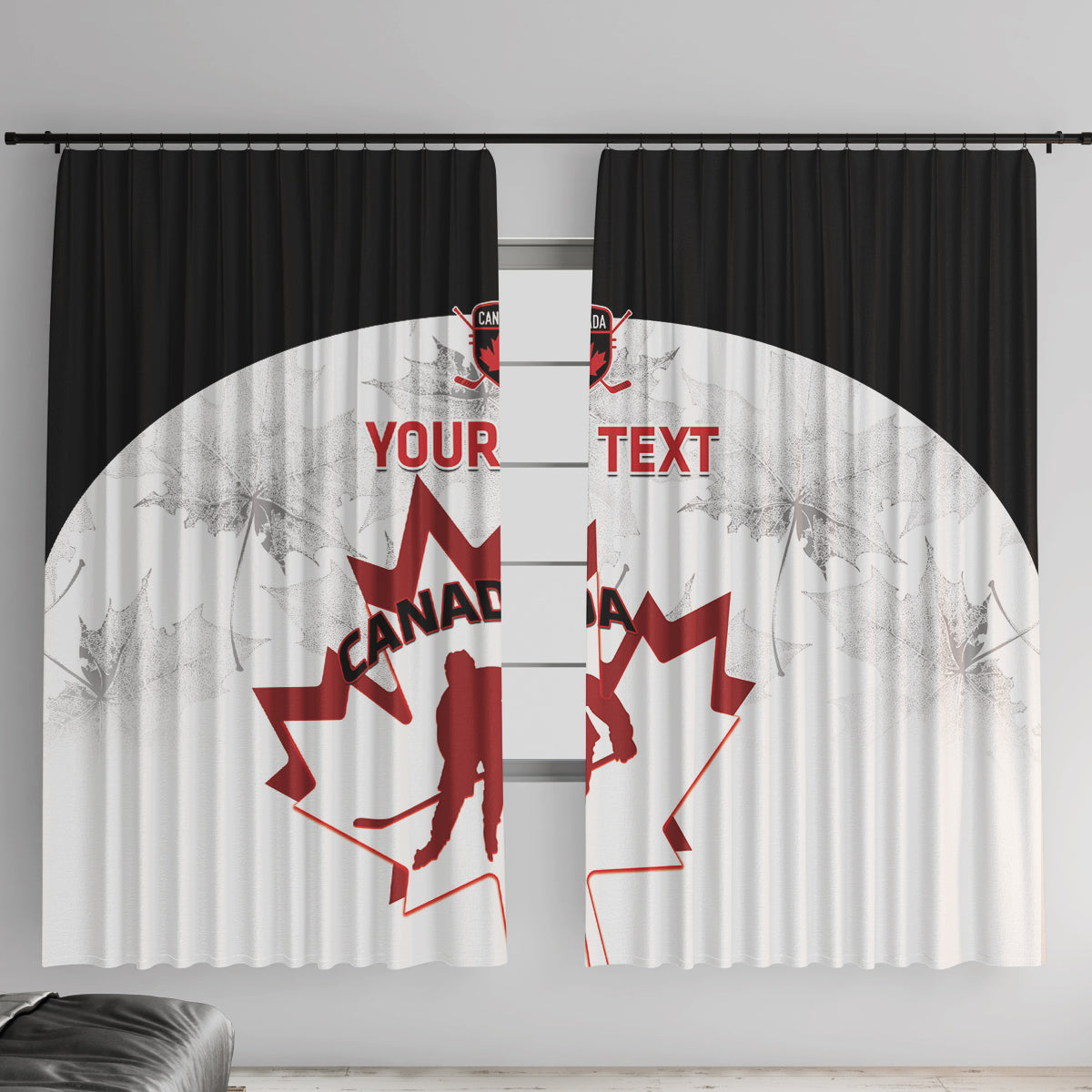 Custom Canada Hockey Window Curtain 2024 Go Maple Leaf