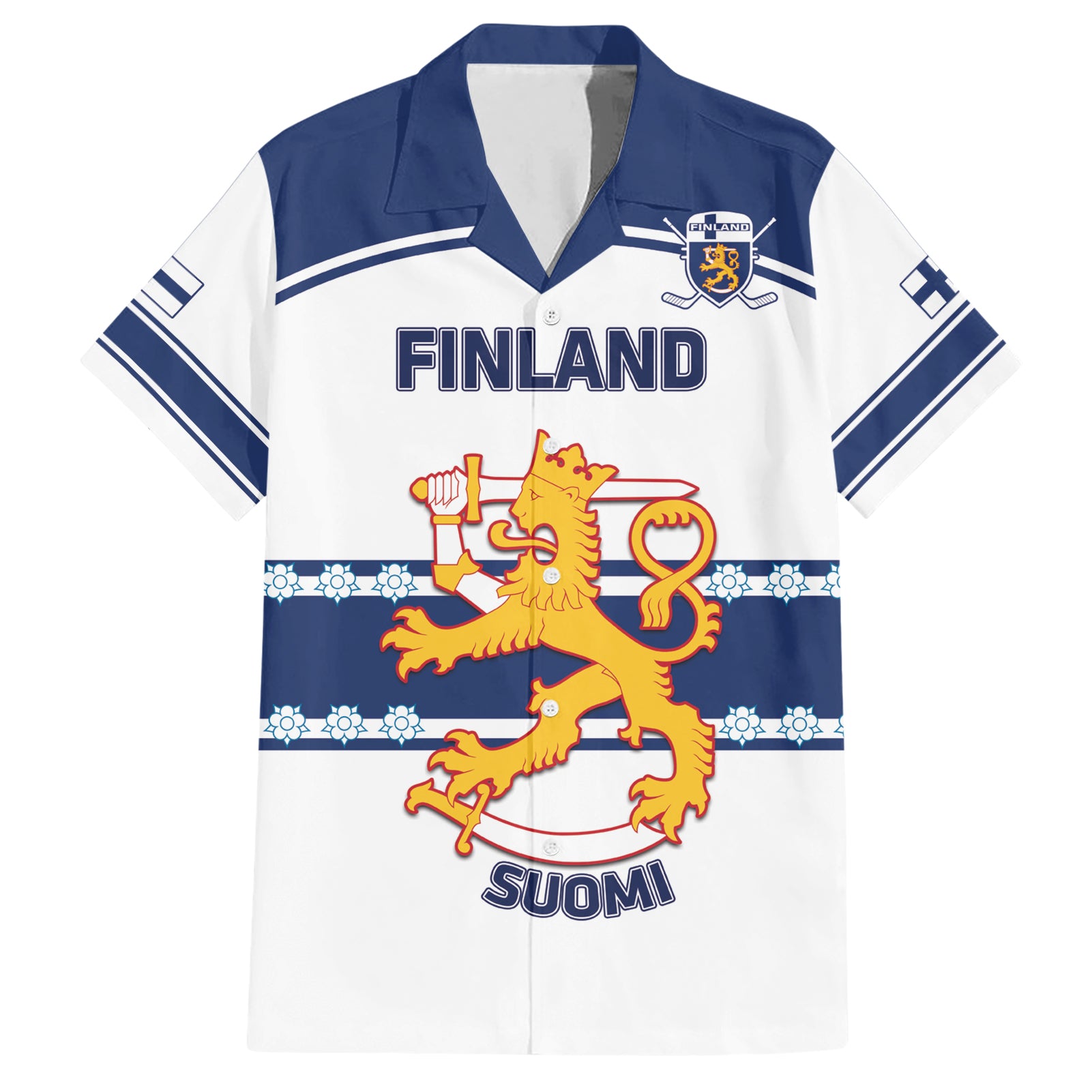 Custom Finland Hockey Hawaiian Shirt 2024 Go Suomi - Wonder Print Shop