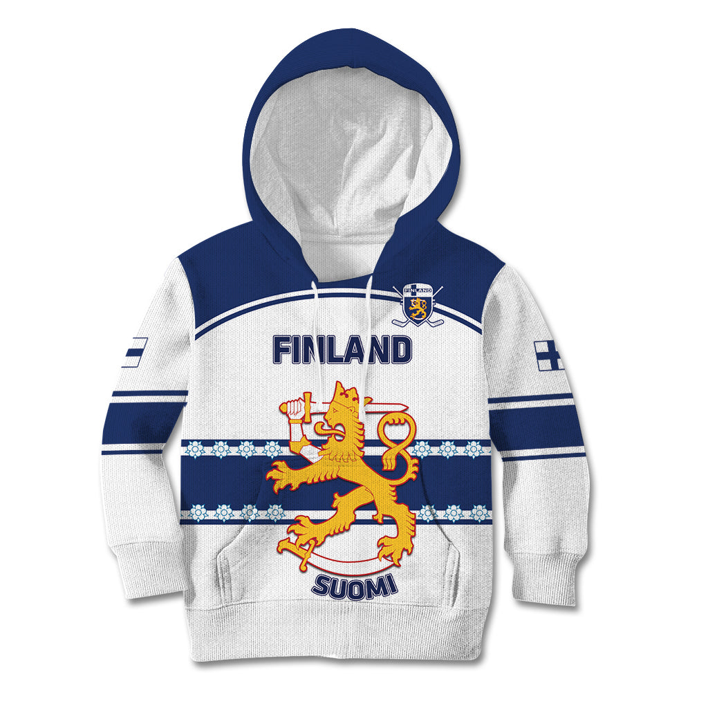 Custom Finland Hockey Kid Hoodie 2024 Go Suomi - Wonder Print Shop