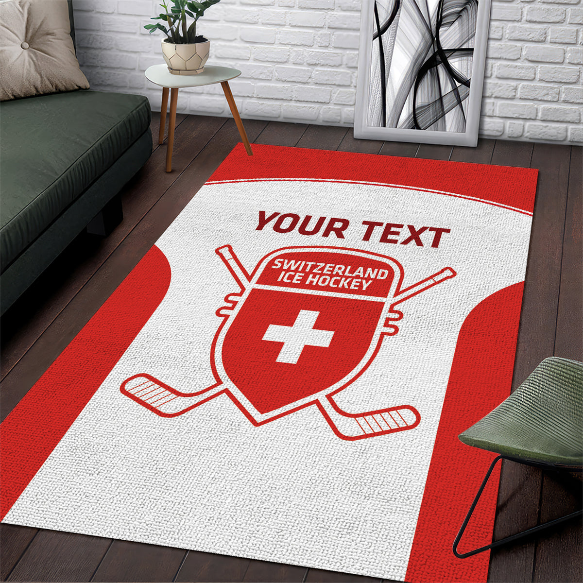 Custom Switzerland Hockey Area Rug 2024 Go La Nati - Wonder Print Shop