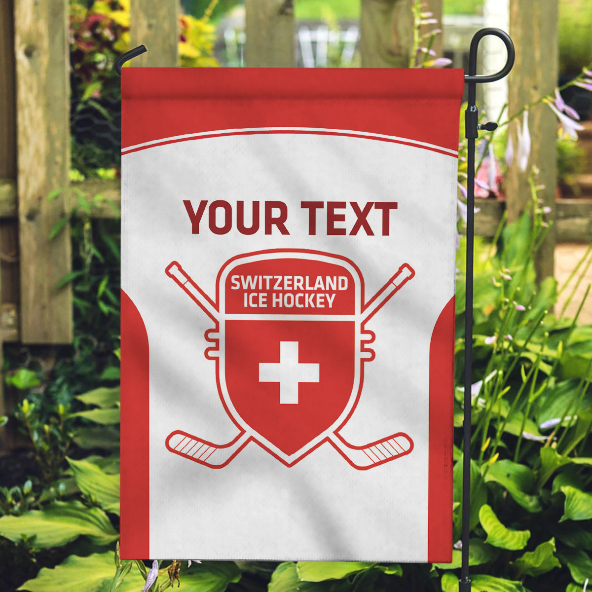 Custom Switzerland Hockey Garden Flag 2024 Go La Nati - Wonder Print Shop