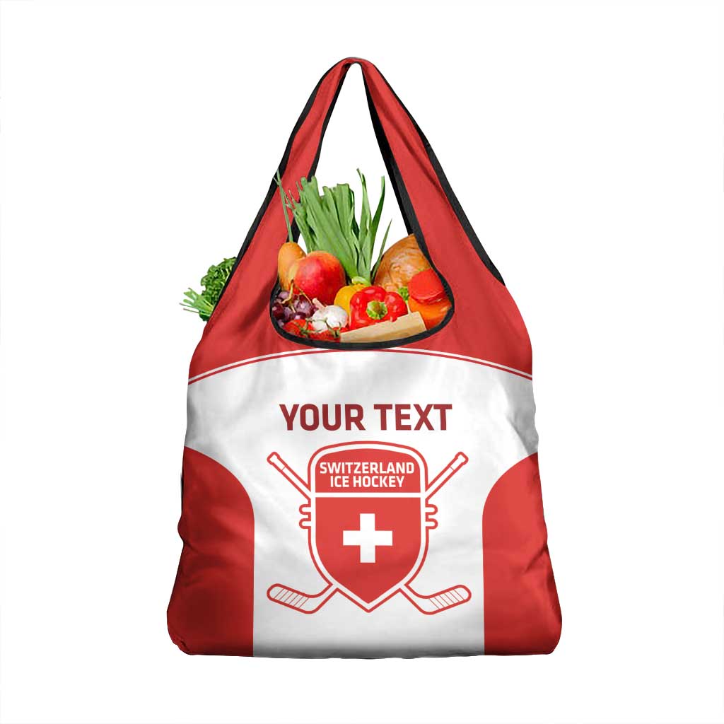 Custom Switzerland Hockey Grocery Bag Go La Nati