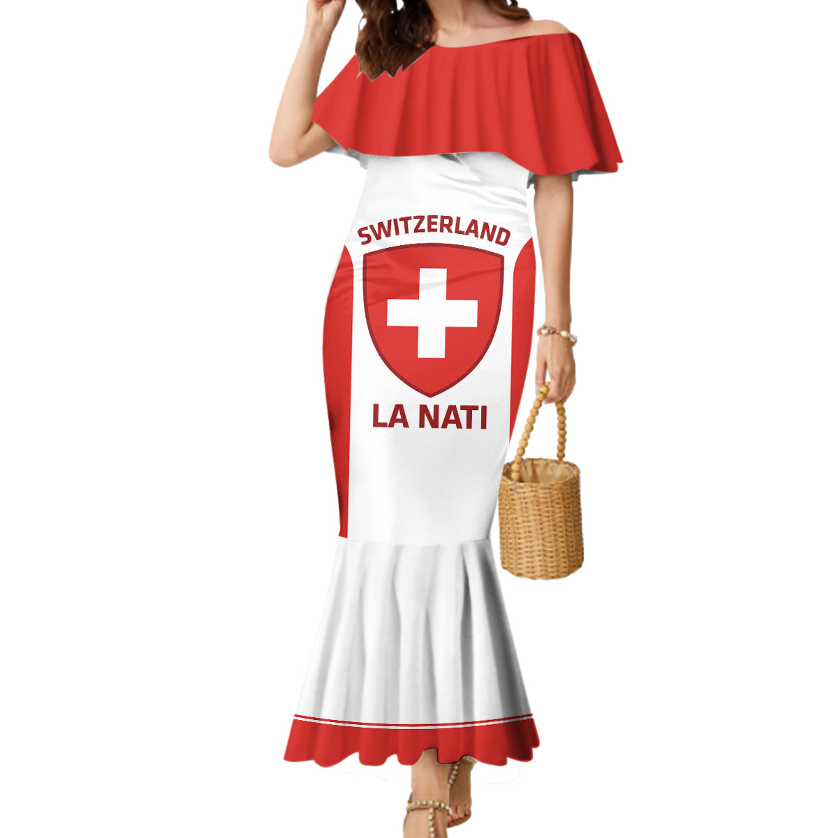 Custom Switzerland Hockey Mermaid Dress 2024 Go La Nati - Wonder Print Shop