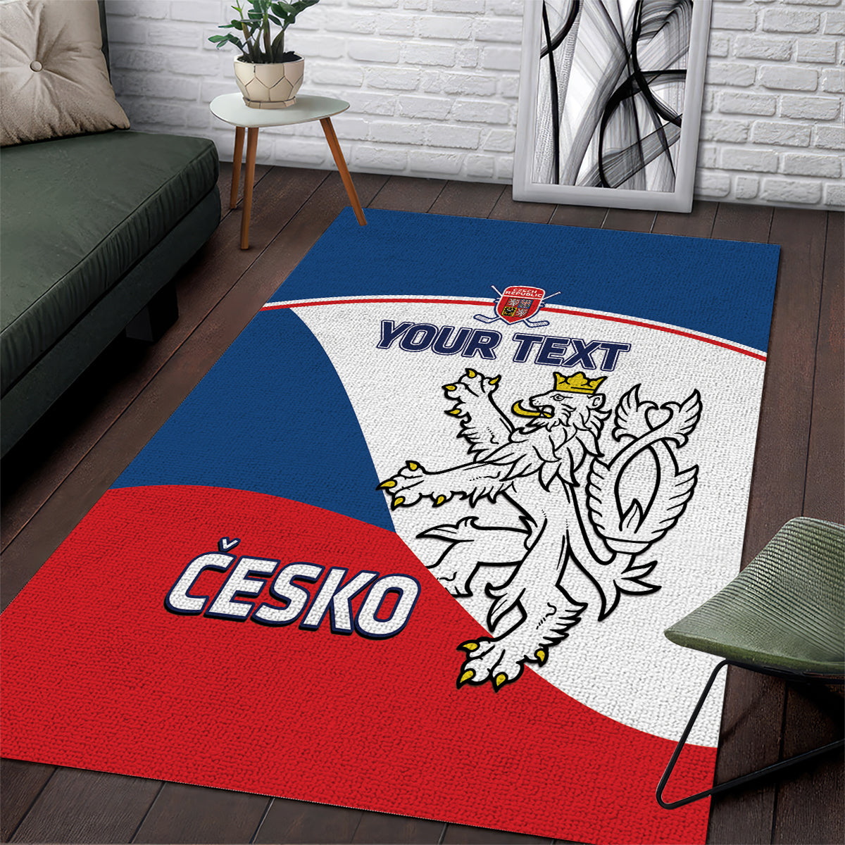 Custom Czech Republic Hockey Area Rug 2024 Go Czechia - Wonder Print Shop