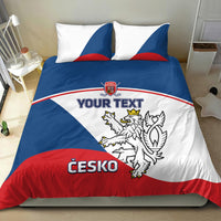 Czech Republic hockey bedding set with flag design and matching pillowcases