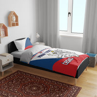 Bedding set with Czech Republic flag and map design, red blue white