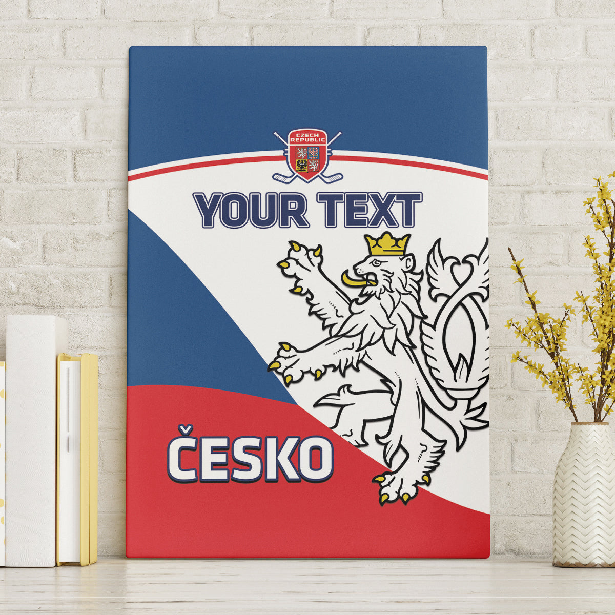 Custom Czech Republic Hockey Canvas Wall Art 2024 Go Czechia - Wonder Print Shop