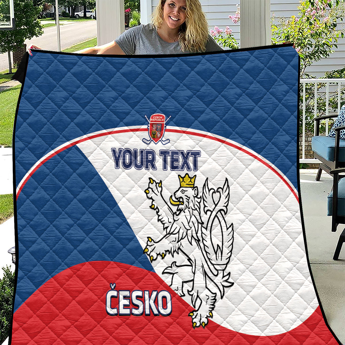 Custom Czech Republic Hockey Quilt 2024 Go Czechia