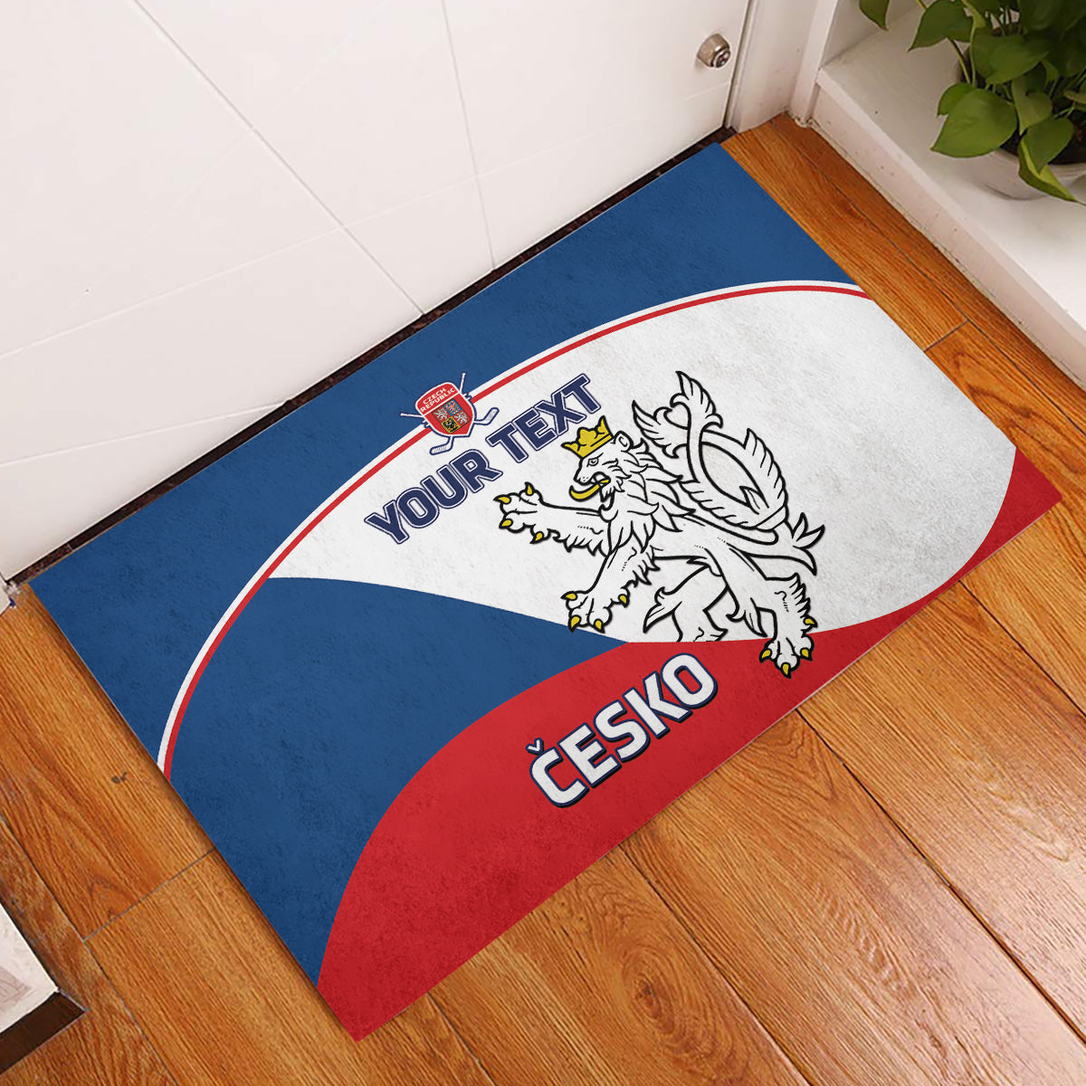 Custom Czech Republic Hockey Rubber Doormat 2024 Go Czechia