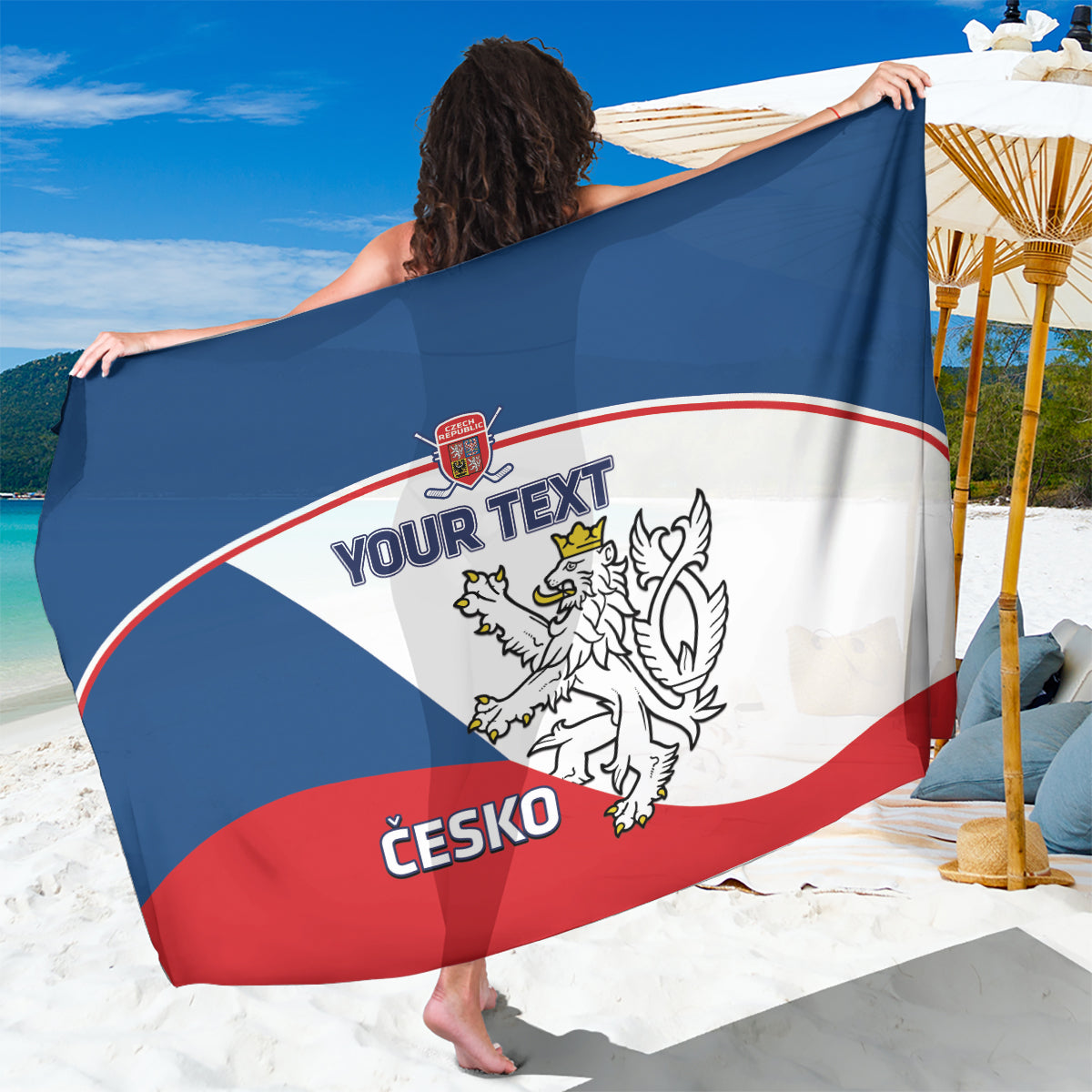 Custom Czech Republic Hockey Sarong 2024 Go Czechia