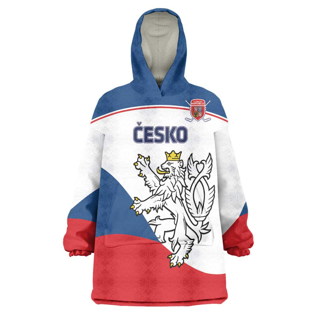 Custom Czech Republic Hockey Wearable Blanket Hoodie 2024 Go Czechia LT14